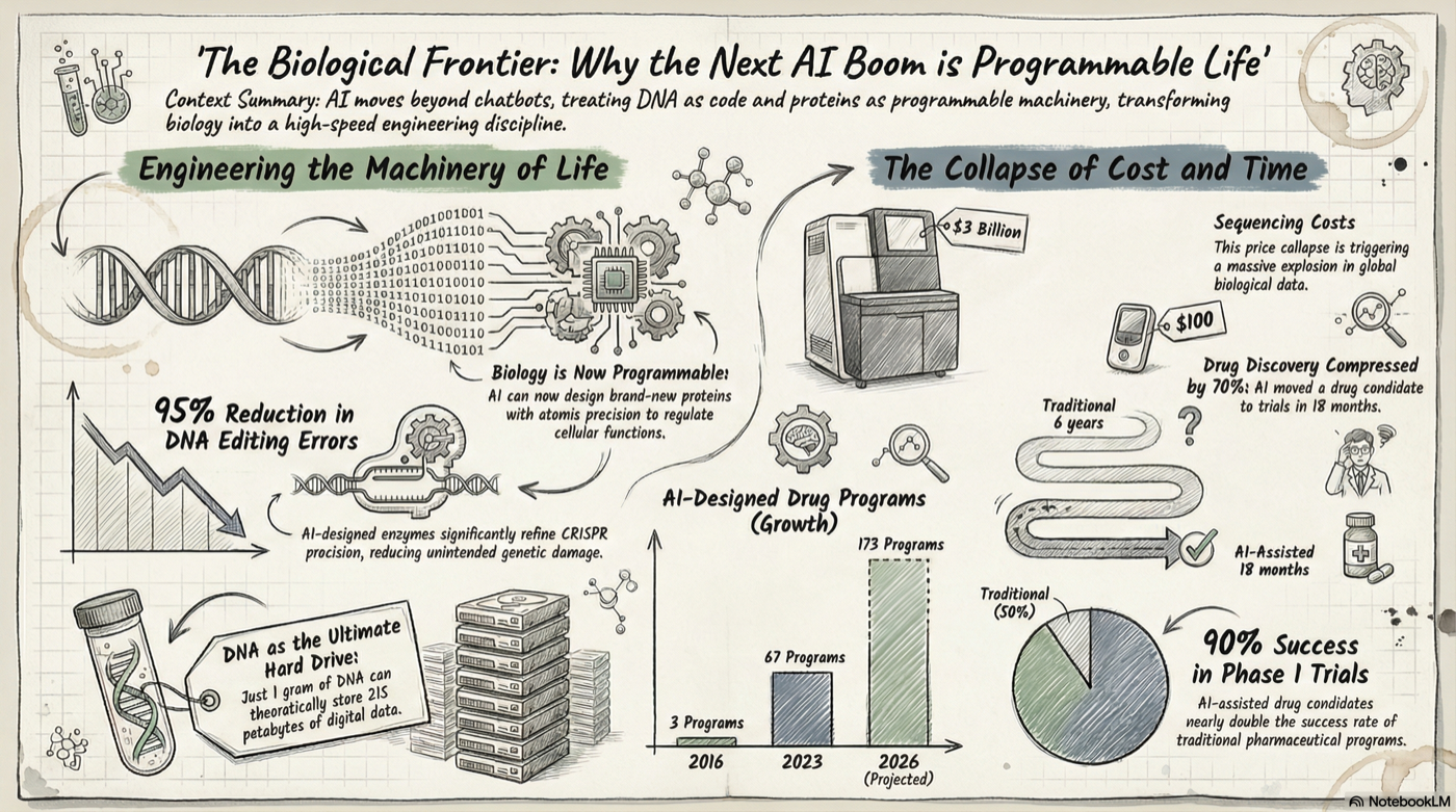 We are entering an age where biology will be become programmable thanks to AI